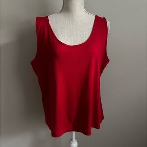 Cotton Scoop Neck Sleeveless Tank Red